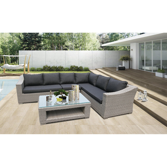 BALWYN - Superior 6 Seater Wide-Armrest Corner Lounge Garden Set