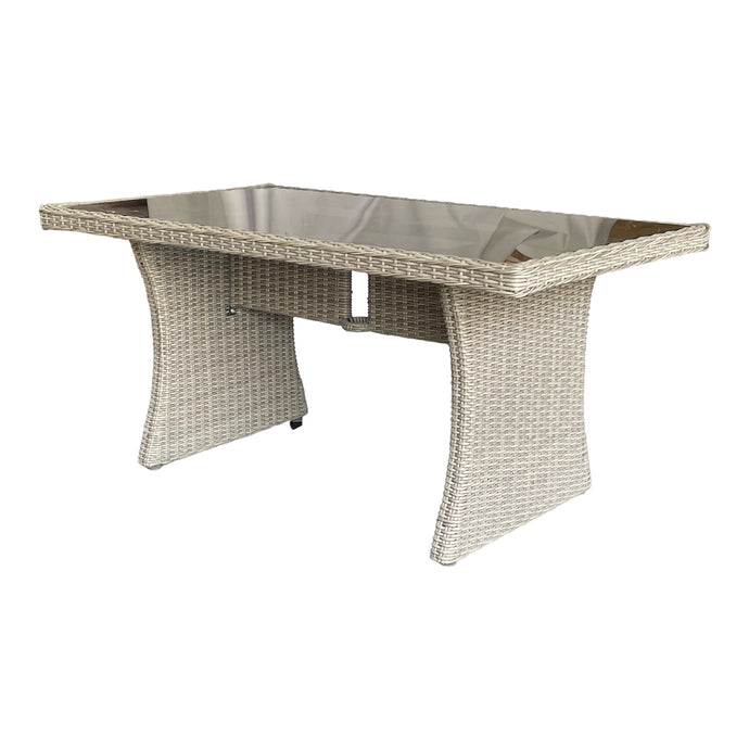 BRIGHTON - Outdoor PE Wicker Rectangle Dining Table (L140xW80xH67cm)