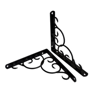 2PC Shelf Brackets Wall Mounted Heavy Duty Decorative CURLY 19x19cm