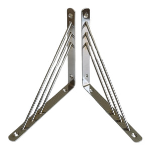 Set of 2 MOON 19.5cm Wall Mounted Shelf Brackets with hardware