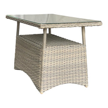 TOORAK - Outdoor Wicker Rectangle Coffee Table With Shelf Under