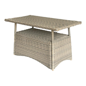 TOORAK - Outdoor Wicker Rectangle Coffee Table With Shelf Under
