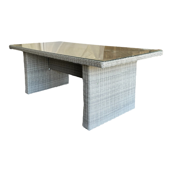 ALPHINGTON - Premium Outdoor PE Wicker Large Rectangle Dining Table