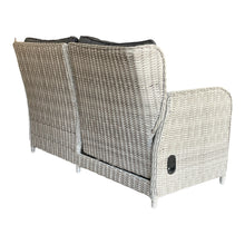 ARMADALE - Outdoor PE Wicker Back Recliner Corner Lounge with Ottomans