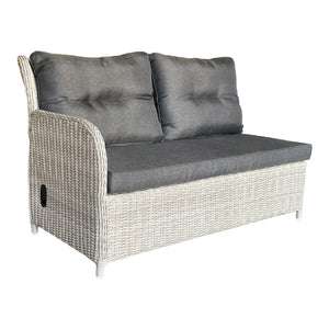 ARMADALE - Outdoor PE Wicker Back Recliner Corner Lounge with Ottomans