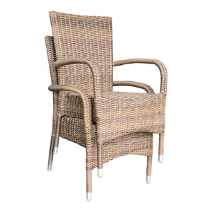 DONVALE - Outdoor Synthetic Wicker Stacking Armchair (Carton of 2)