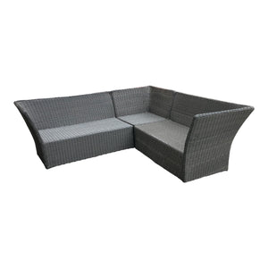 HAMPTON - Stylish Outdoor Wicker Square Table Dining Lounge Set