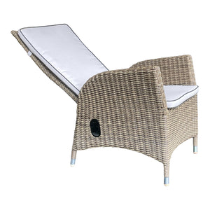 KEW - Outdoor Wicker Recliner Highback Armchair with Footstool (Carton of 2)