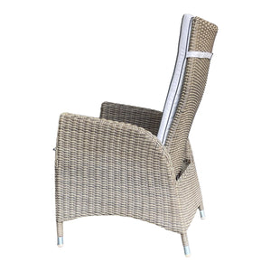 KEW - Outdoor Wicker Recliner Highback Armchair with Footstool (Carton of 2)