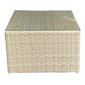EPPING - Outdoor PE Wicker Balcony Square Coffee Table (L65xW65xH42cm)