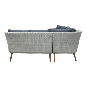 MITCHAM - Fashionable 5 Seater Timber Wicker Corner Lounge Set