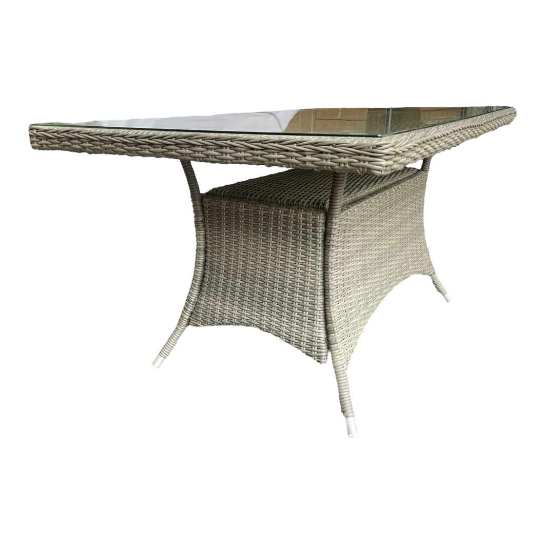 ANGELSEA - Outdoor PE Wicker Rectangle Dining Table (W160xD90xH75cm)