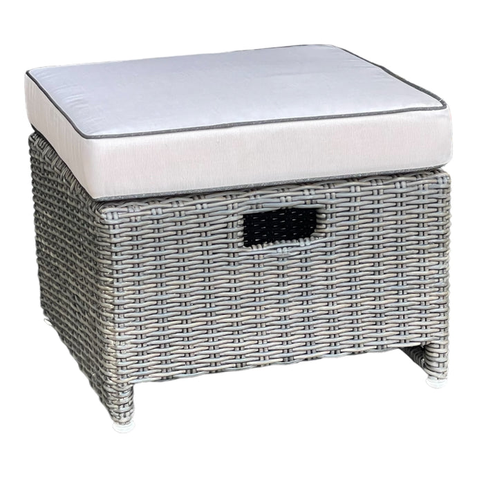 CARLTON - Outdoor Wicker Ottoman Footstool