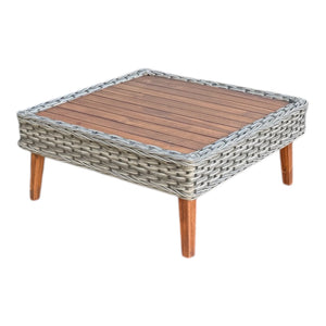 Riviera - 4 Seater Outdoor Timber Wicker Lounge with Side Table Set