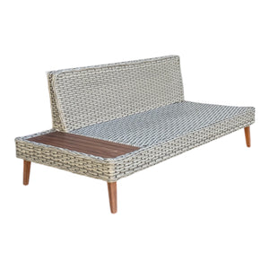 Riviera - 4 Seater Outdoor Timber Wicker Lounge with Side Table Set