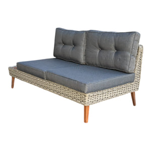 Riviera - 4 Seater Outdoor Timber Wicker Lounge with Side Table Set