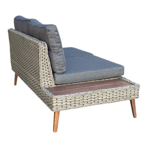 Riviera - 4 Seater Outdoor Timber Wicker Lounge with Side Table Set