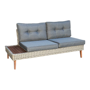 Riviera - 4 Seater Outdoor Timber Wicker Lounge with Side Table Set